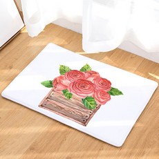 生活流行 廚房浴室防滑花朵插畫地墊 B, 13