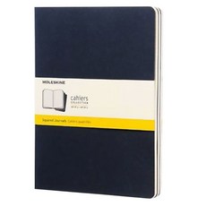 몰스킨 까히에저널 스퀘어드 노트 엑스라지, 인디고 블루, 3개입