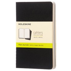 몰스킨 까히에저널 플레인 노트 포켓, 블랙, 3개입