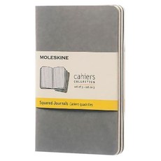 몰스킨 까히에저널 스퀘어드 노트 포켓, 패블그레이, 3개입