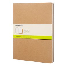 몰스킨 까히에저널 플레인 노트 더블엑스라지, 크래프트 브라운, 3개입