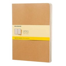 몰스킨 까히에저널 스퀘어드 노트 엑스라지, 크래프트 브라운, 3개입