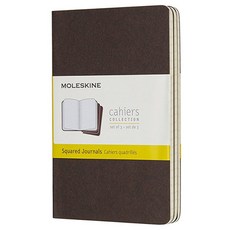 몰스킨 까히에저널 스퀘어드 노트 포켓, 커피 브라운, 3개입