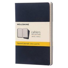 몰스킨 까히에저널 스퀘어드 노트 포켓, 인디고 블루, 3개입