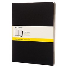 몰스킨 까히에저널 스퀘어드 노트 더블엑스라지, 블랙, 3개입