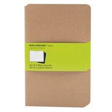 몰스킨 까히에저널 플레인 노트 포켓, 크래프트 브라운, 3개입