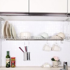 리빙해피 부착식 싱크선반 + 모던 걸이형 수저통, 1개