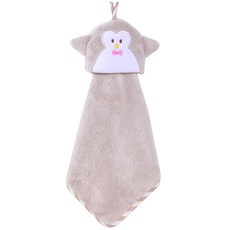 ECODY 韓國企鵝廚房毛巾, 棕色, 1個