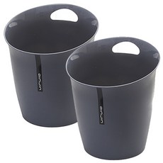 河綠色現代把手垃圾桶, 灰色, 2入