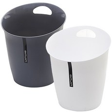 River Green 現代提手垃圾桶, 灰色, 白色, 2入