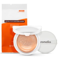 아로마티카 내추럴 틴티드 썬 커버 쿠션 리필 SPF30 PA++ 라이트베이지, 17g, 1개