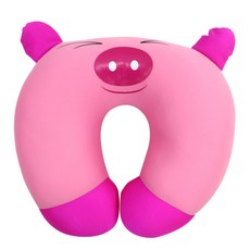 캐릭터비즈 목쿠션, 핑크꽃돼지