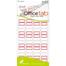 LATECH Office Tab塑料Cala索引FTG-101R紅色4p, 10片