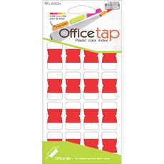 LATECH Office Tab 塑膠彩色索引貼紙 FT-103R 螢光紅色, 10個