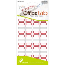 LATECH Office Tab 塑膠彩色索引貼紙 FTG-105R 紅色, 10個