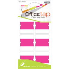 LATECH Office Tab 塑膠彩色索引貼紙 FT-101P 螢光粉紅, 10個