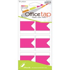 LATECH Office Tab塑料Cala索引FT-104P熒光粉紅色4p, 10片