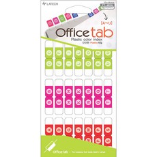 LATECH Office Tab塑料Cala索引FT-401A字母3顏色4p, 10片