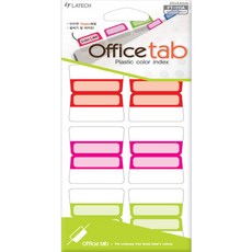LATECH 辦公標籤塑料彩色索引貼紙 FT-111A 熒光 3 色混合 4p, 10片