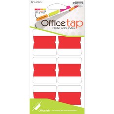 LATECH Office Tab 塑膠彩色索引貼紙 FT-101R 螢光紅色, 10個