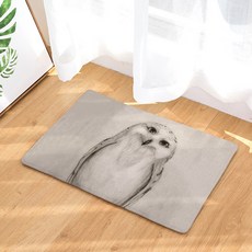 리빙팝 주방욕실 미끄럼방지 심플 동물 일러스트 발매트, C2, 1개