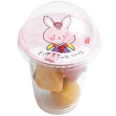 봄91 추석 한복토끼 투명다과컵 11OZ 세트, 50개입, 1세트
