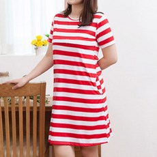 Motherlike 孕婦條紋短袖哺乳連身裙