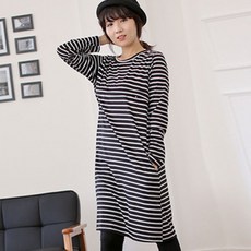 Motherlike 孕婦條紋長袖連身裙