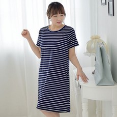 Motherlike 孕婦條紋短袖連身裙