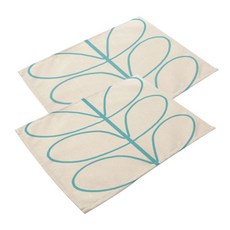 粉紅芒果花卉廚房餐墊 2入, B 天空藍, 42 x 32 cm, 2個