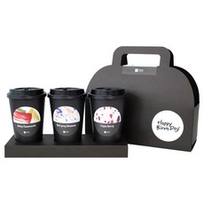 je t'aime 附杯綜合茶包禮盒組 Happy Birthday款, 紅寶石洋甘菊茶 1.5g+伯爵紅茶 1.5g+綜合莓果茶 3g+禮盒(黑色), 1組