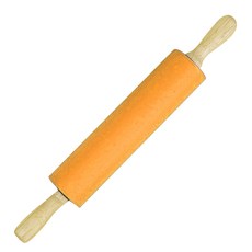 리빙팝 우드 손잡이 실리콘 롤러 밀대 오렌지, 1개