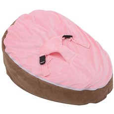 이쯔 빈베드 아기침대 & 수유쿠션, 브라운 + 핑크