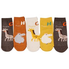 GGOMZI 孩童動物圖案短襪 5雙
