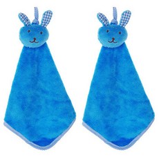 아울리빙 토끼얼굴 주방타월, 블루, 2개입