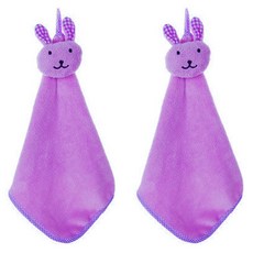 아울리빙 토끼얼굴 주방타월, 퍼플, 2개입
