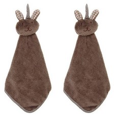 아울리빙 토끼얼굴 주방타월, 브라운, 2개입