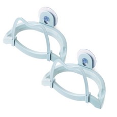 아리코 흡착식 다기능 뚜껑 & 행주걸이 스토리지랙, 블루, 2개입