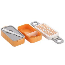 네오플램 스케이터 시트러스 2단 도시락, 오렌지, 1개
