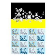 Roem Design 矽膠餐墊 花卉派對 + 花朵圖案藍色, 混合顏色, 385 x 285 mm, 2個