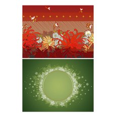 Roem Design 矽膠餐墊 紅色菊花 + 星星1, 混合顏色, 385 x 285 mm, 2個
