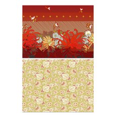 ROEM DESIGN 矽膠餐墊 紅菊花 + 花朵圖案, 混合顏色, 385 x 285 mm, 2個
