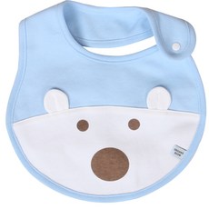 오가닉붐 무형광 유기농 키키 베어 턱받이, 블루, 1매, 1개