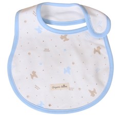 오가닉붐 무형광 유기농 푸들 쭈쭈 턱받이, 블루, 1개, 1개입