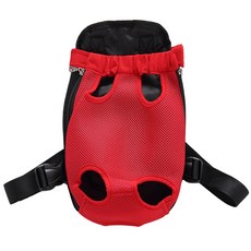 Life Point 狗狗貓咪素色網眼寵物背帶, 紅色