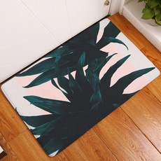 리빙팝 주방욕실 미끄럼방지 선인장나뭇잎 일러스트 발매트, A8, 1개