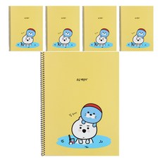 B급패밀리 노트 2 23-5096, 옐로우, 5개입