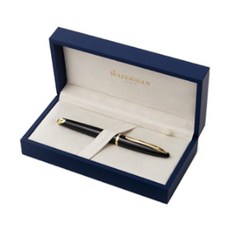 WATERMAN Karen Lacquer 黑金裝飾鋼筆 GT, F, 黑色的