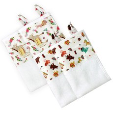 도트레코드 D타입 고리핸드타올 세트 베이지포니A2 2p + 놀이동산A2 2p, 혼합 색상, 1세트