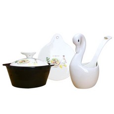 LKmade 圖案印花砂鍋餐具5入組, 1套